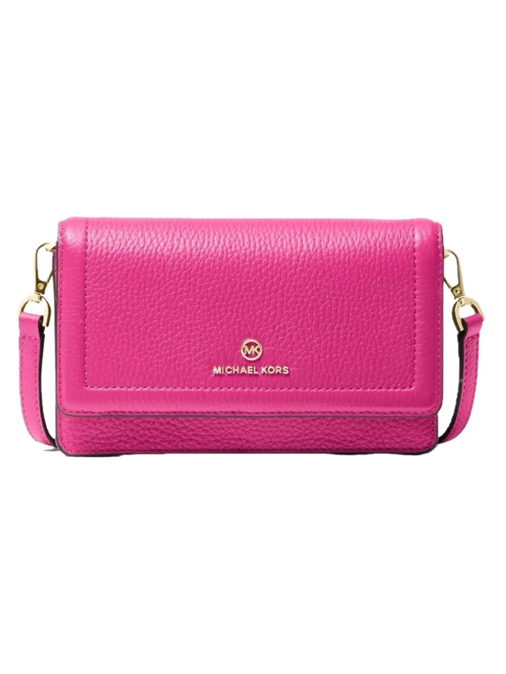 MICHAEL KORS Hot Pink Leather Crossbody Wallet